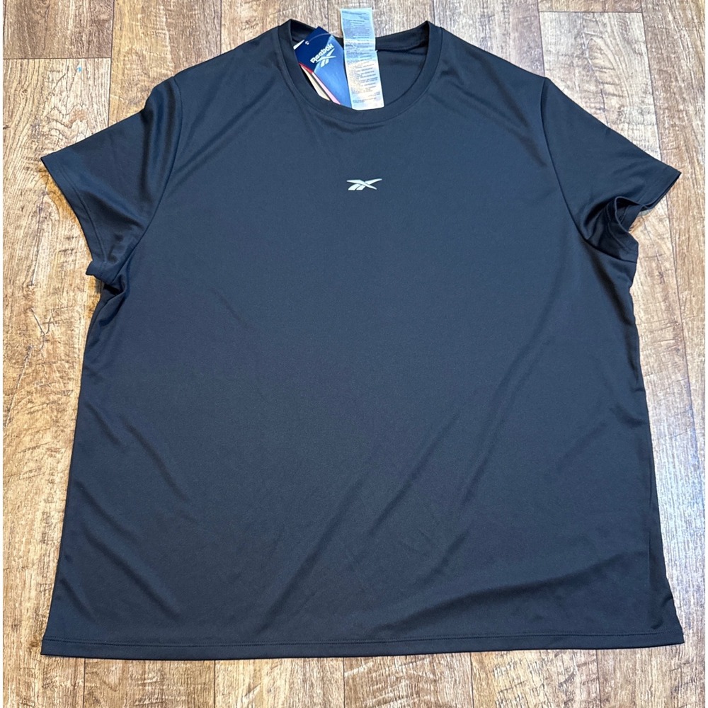 Reebok ID Performance Tech Tee Black Womens 2XL Training T-Shirt 100202707 NWT